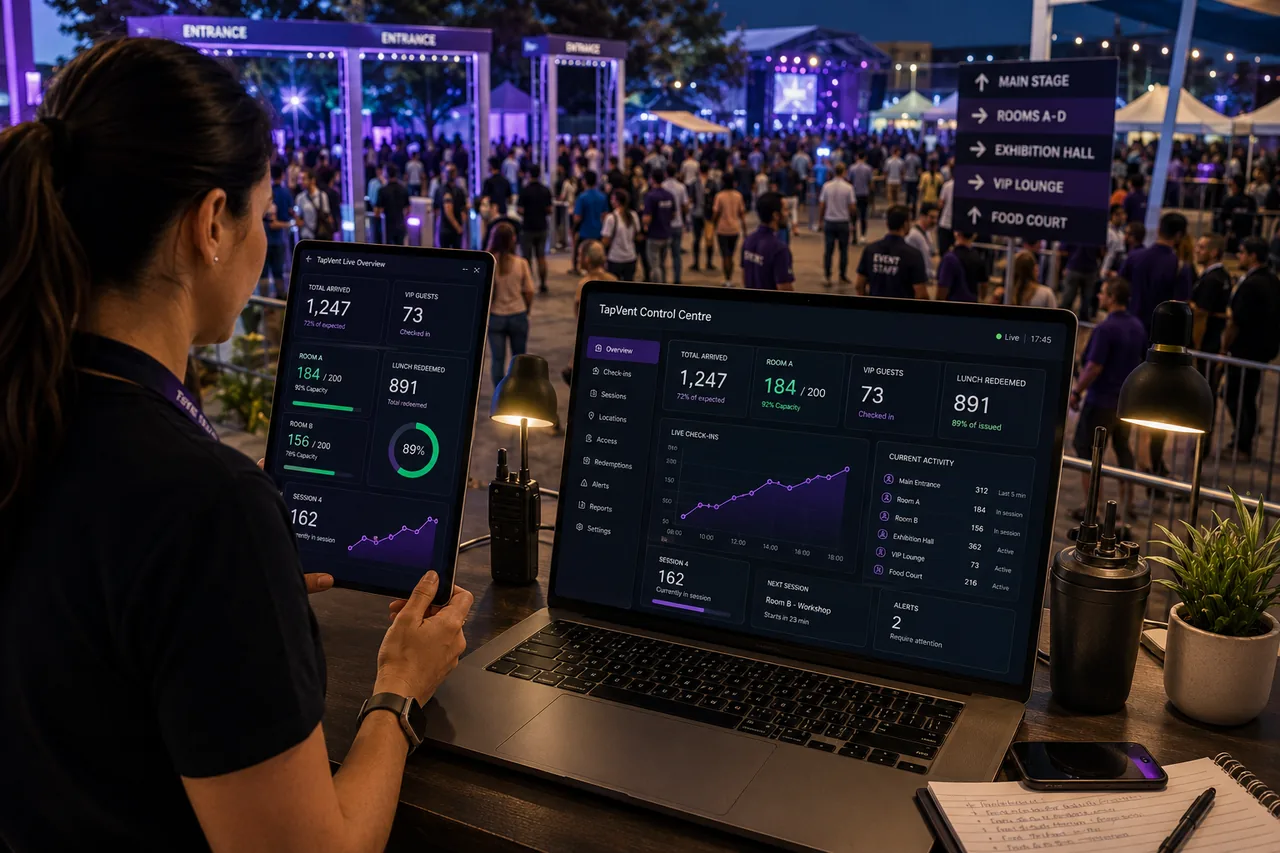 Event team watching TapVent live